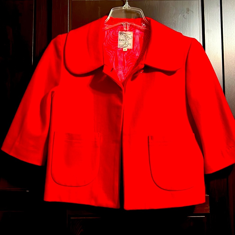 Tulle holiday wool coat